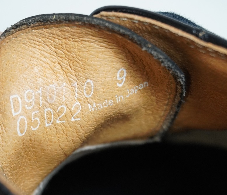 美品 DANNER ダナー レザー ポストマン シューズ ブーツ D-910110 ダンキャットソール サイズ9 MADE IN JAPAN ブラック黒 1122P_画像9