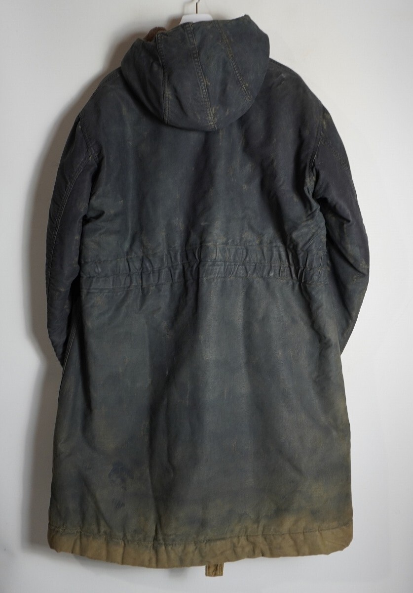 40S 初期型 米軍実物 US NAVY ARMY アーミー アメリカ軍 軍物 N-1 デッキ コート レイン アルパカ パイル ライナー ビンテージ 924P♪_画像2
