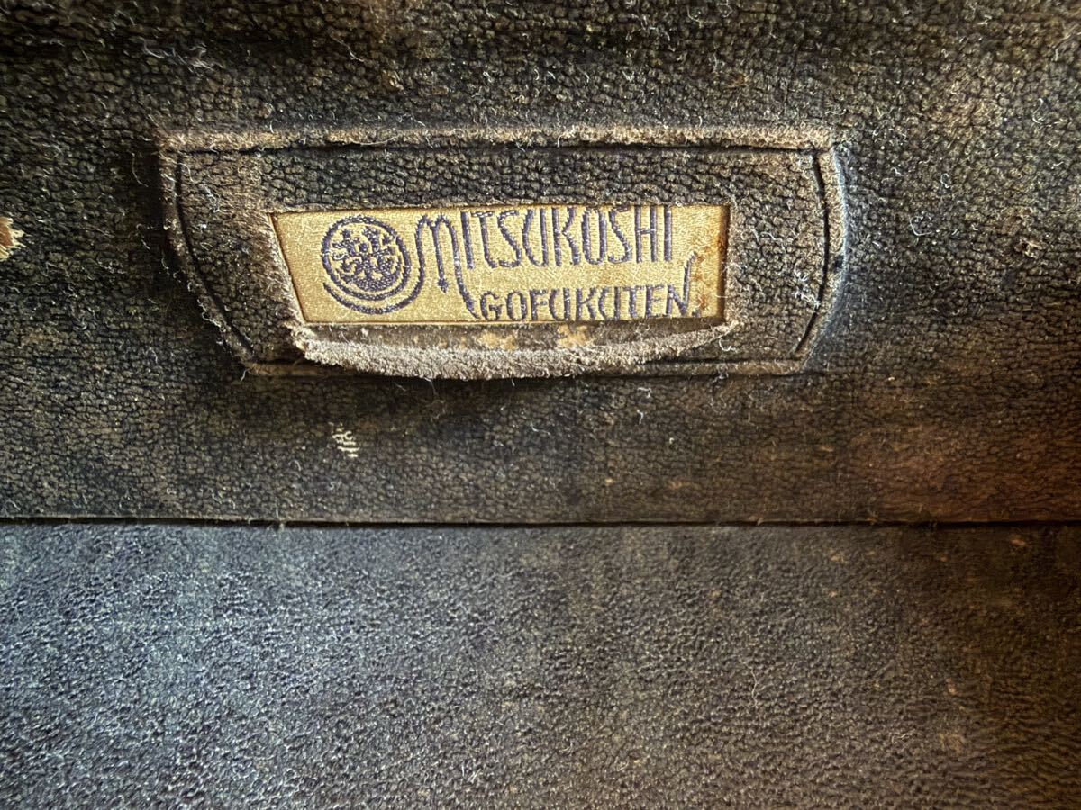 三越呉服店　アンティーク　革製　かばん　100年前_画像3