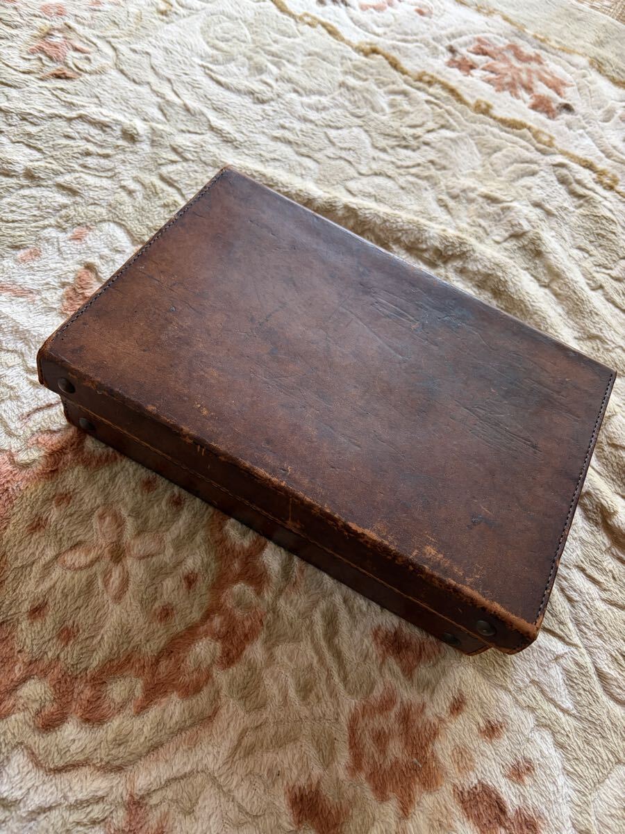 三越呉服店　アンティーク　革製　かばん　100年前_画像1