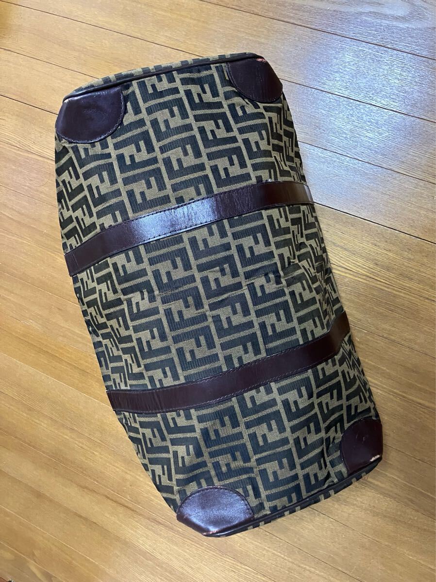 FENDI フェンディ FFロゴ ボストン バッグ ズッカ柄 ブラウン系_画像3