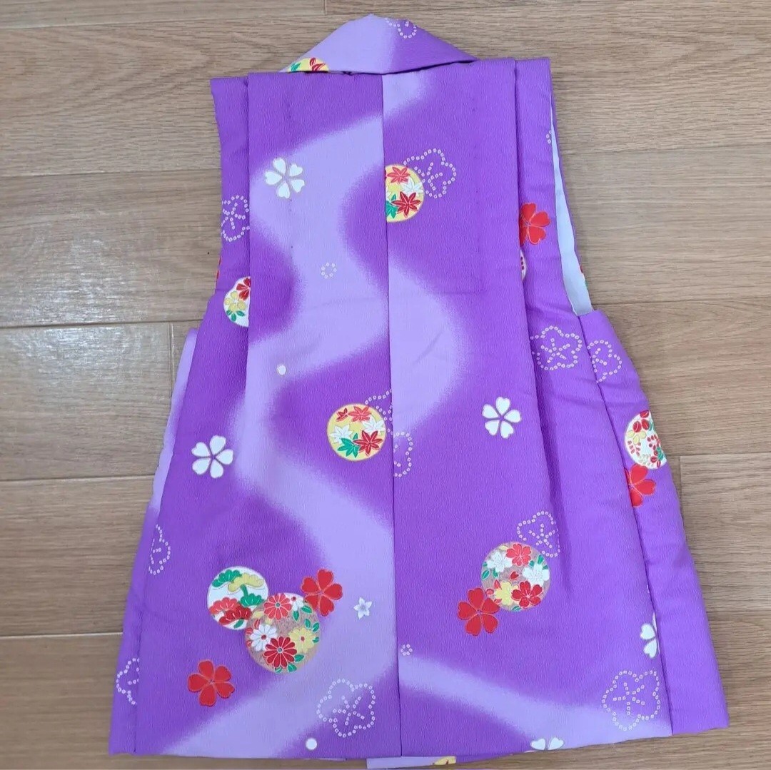 大幅値下げ 三歳祝着(藤色小花柄) ３歳着物 被布着_画像5