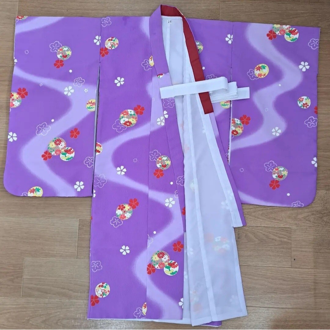 大幅値下げ 三歳祝着(藤色小花柄) ３歳着物 被布着_画像7