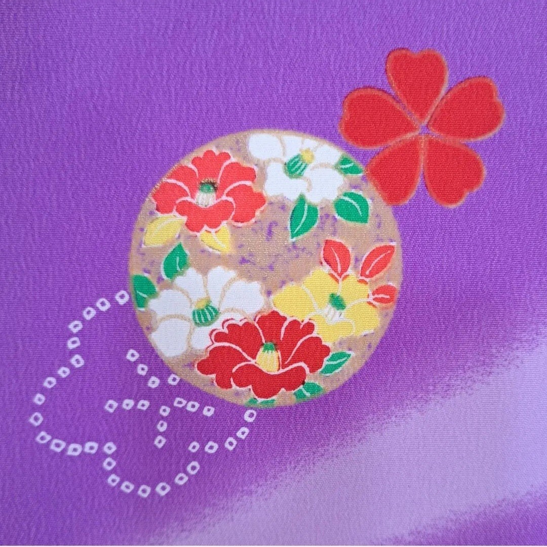 大幅値下げ 三歳祝着(藤色小花柄) ３歳着物 被布着_画像9