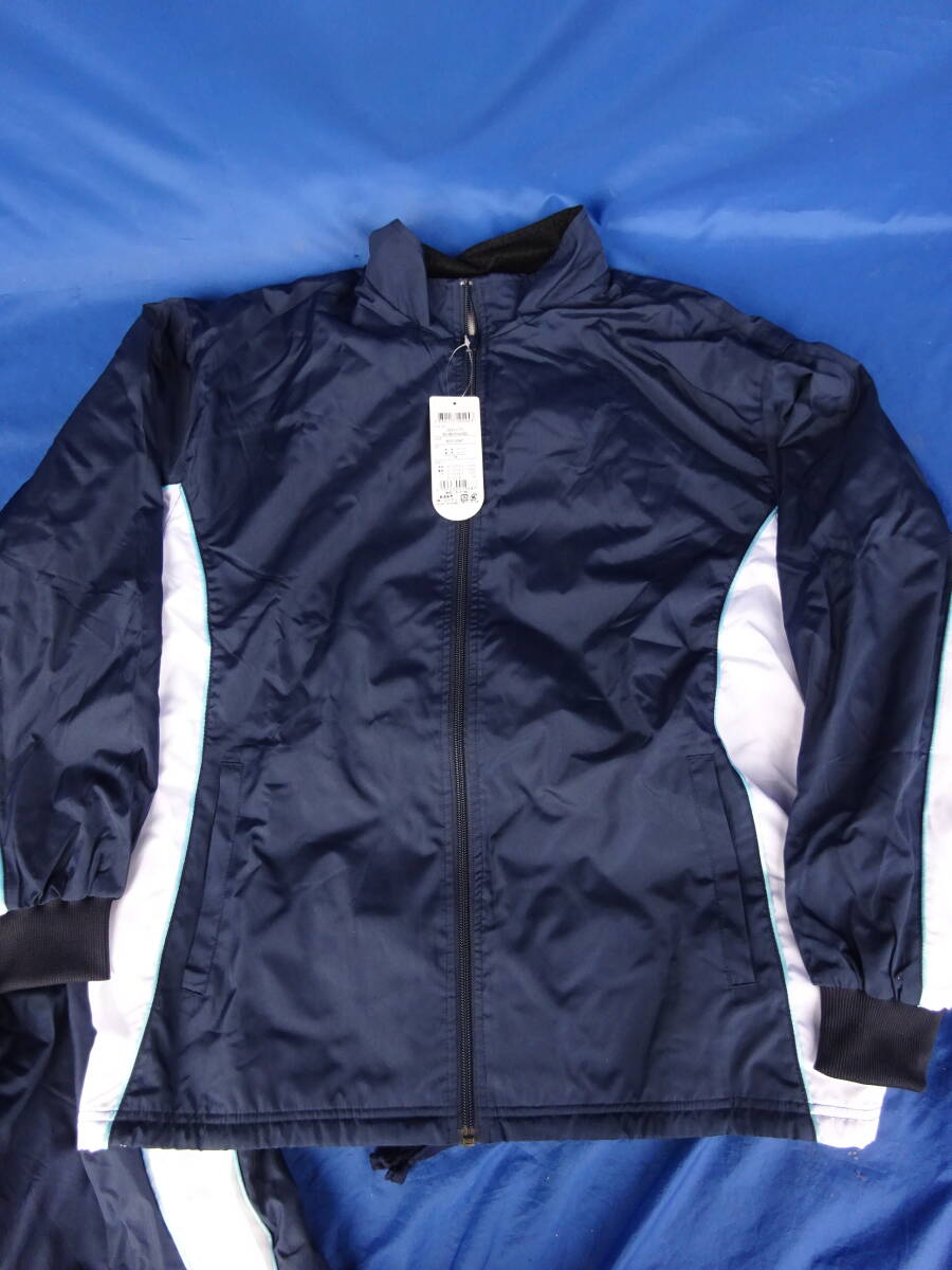 ★未使用/上下セット★Mサイズ バスケットボール ウォームアップウェア ウインドブレーカー ジャケット パンツ ネイビー防寒 バスケ メンズ_画像3