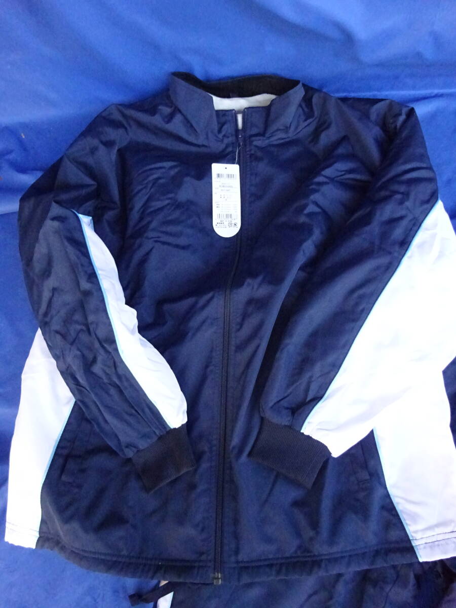 ★未使用/上下セット★Mサイズ バスケットボール ウォームアップウェア ウインドブレーカー ジャケット パンツ ネイビー防寒 バスケ メンズ_画像2