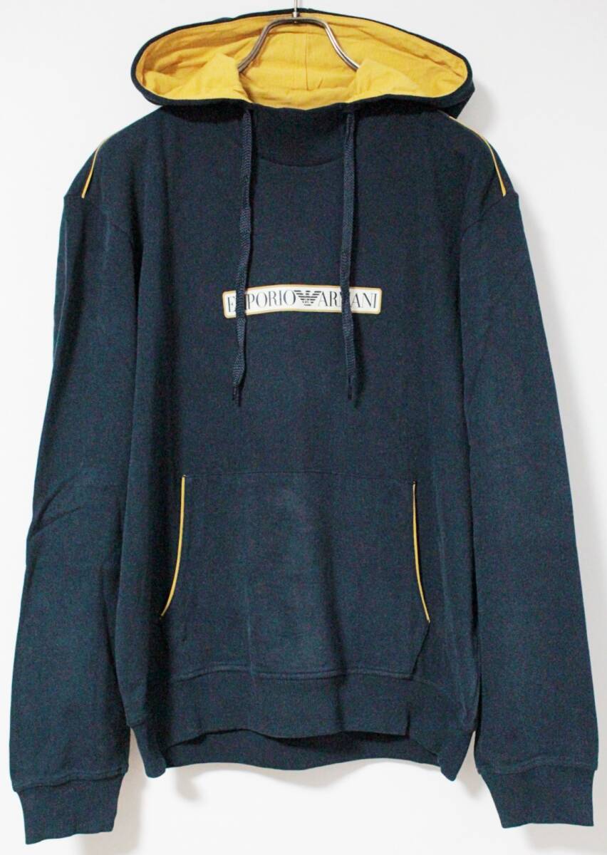 新品未使用 エンポリオアルマーニ ロゴプリント スウェットフーディーXL & パンツLサイズ セット K5885_画像2