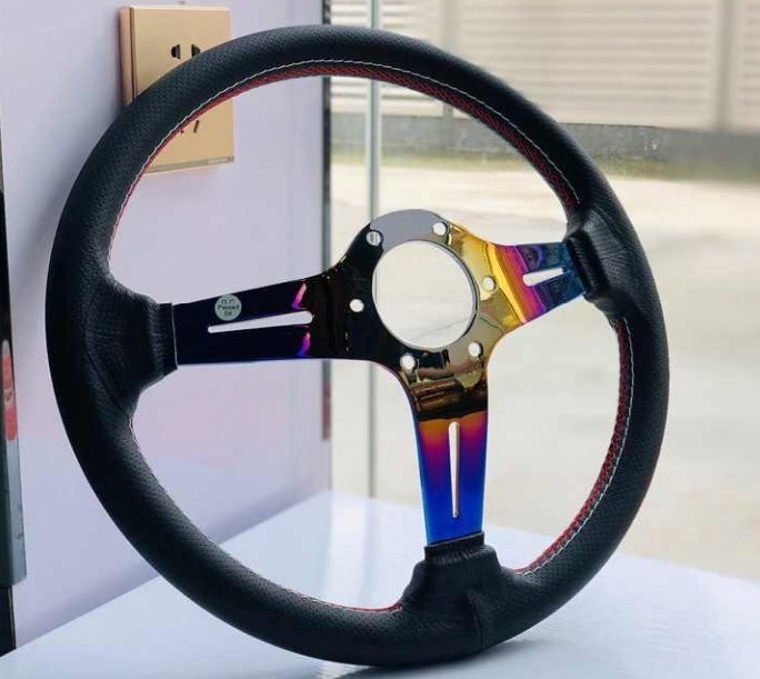 NARDI ナルディ ステアリング 14インチ 350mm 車ハンドル スポーツステアリング クールブルー塗装フレーム 新型入荷AT0027-7_画像3