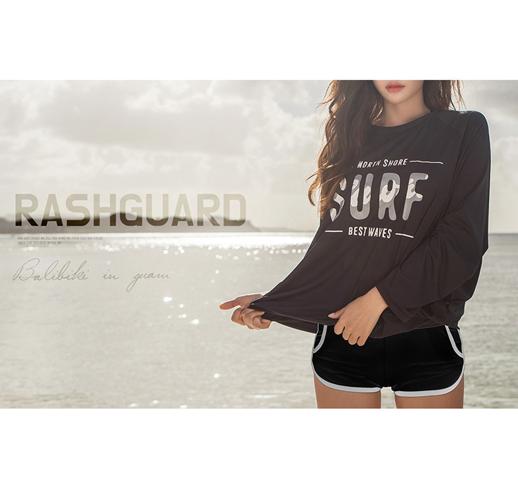 値下げ！ラッシュガード レディース 日焼け防止 体型カバー 水着 レディース 長袖ラッシュガード 4点上下セット_画像5