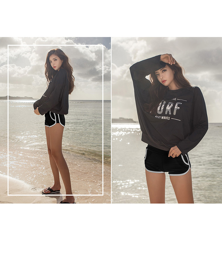 値下げ！ラッシュガード レディース 日焼け防止 体型カバー 水着 レディース 長袖ラッシュガード 4点上下セット_画像6