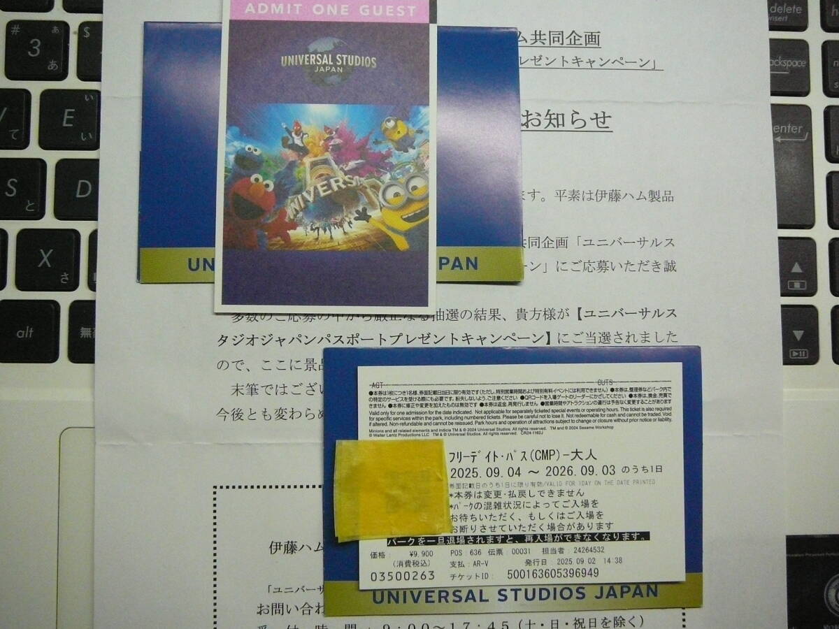 ユニバーサルスタジオジャパン　フリーデイト・パス　2025.9.4~2026.9.3 チケット2枚 送料無料_画像2