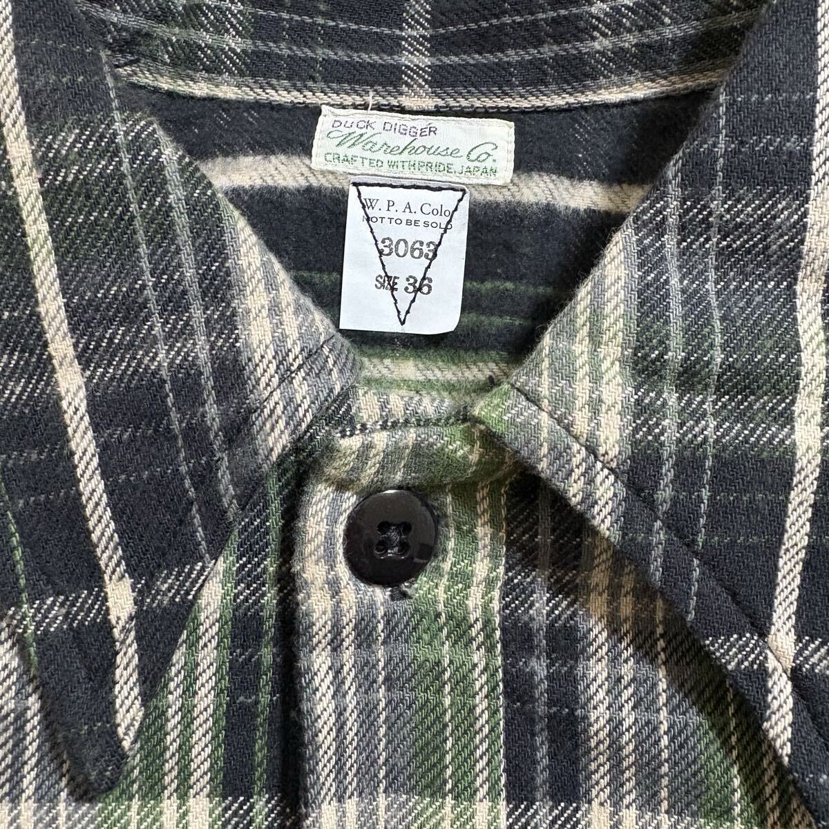 36 WAREHOUSE 30周年 Lot 3063 1930’s WPA ONE POCKET PULLOVER SHIRTS GREEN_画像10