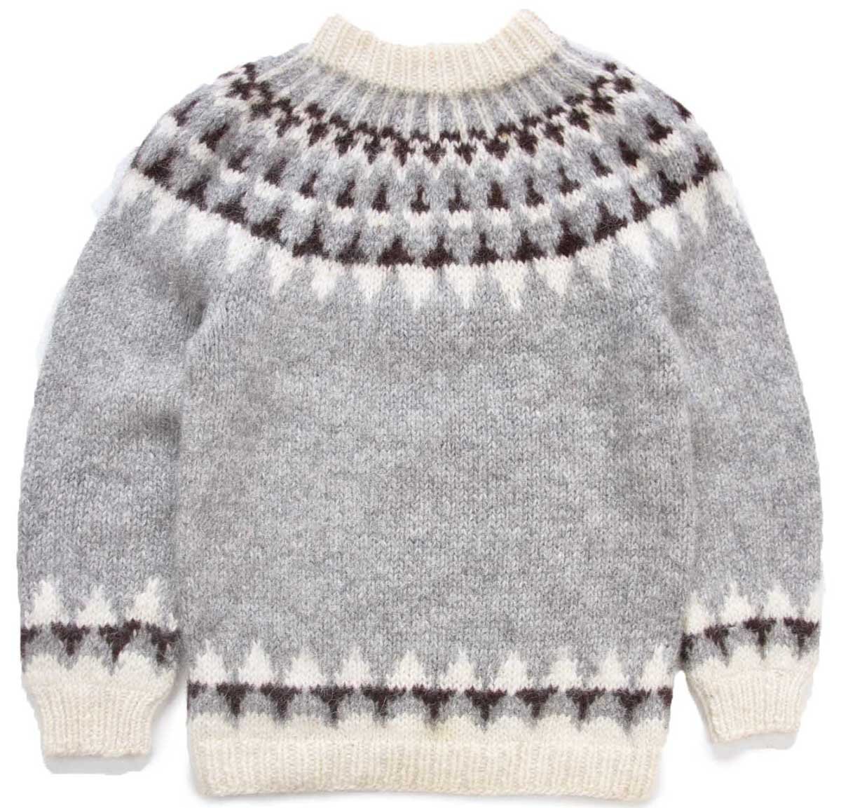 ★アイスランド製 Samband of Iceland 丸ヨーク ノルディック柄 ウール ハンドニット セーター L★オールド 北欧 ユーロ ハンドメイド_画像1