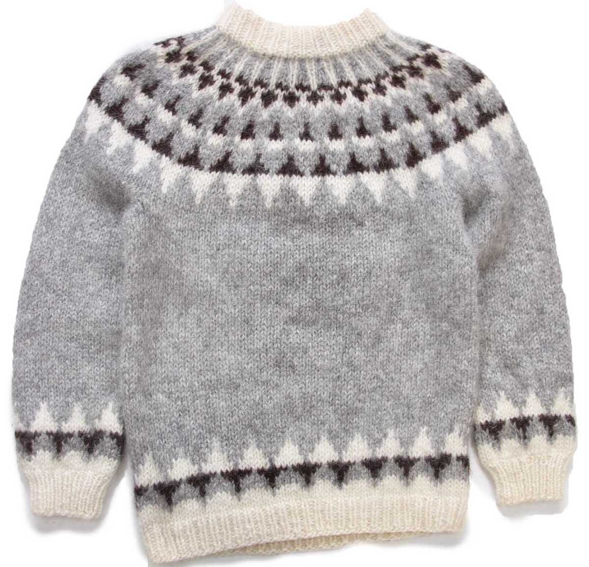 ★アイスランド製 Samband of Iceland 丸ヨーク ノルディック柄 ウール ハンドニット セーター L★オールド 北欧 ユーロ ハンドメイド_画像2