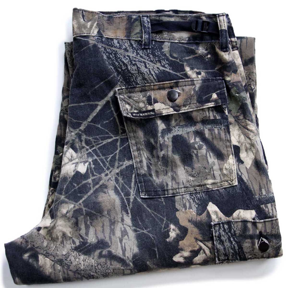 ★90s USA製 WOLF MOUNTAIN MOSSY OAK BREAK UP リアルツリーカモ カーゴパンツ L★オールド アウトドア ハンティング ビッグサイズ_画像1