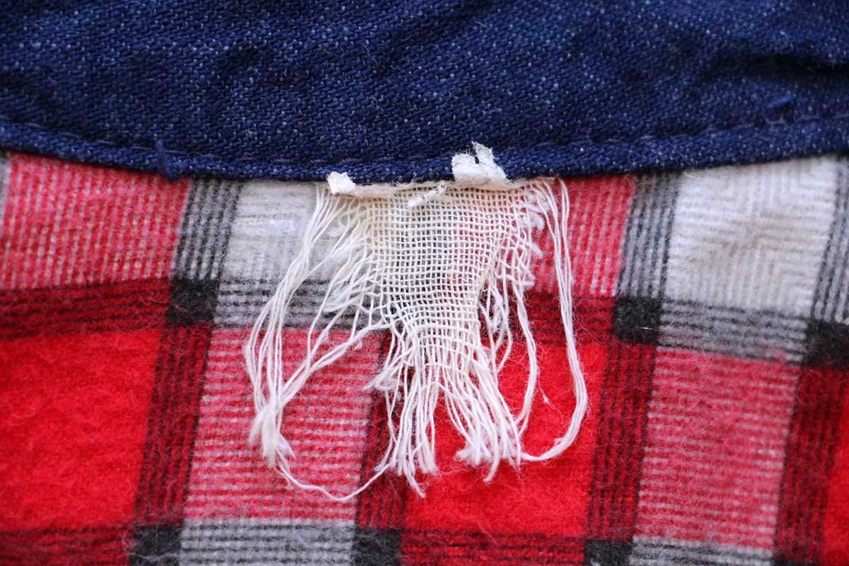 ★60s UNKNOWN チェック プリントネルライナー デニムジャケット★ビンテージ ジージャン ランチ カントリー レディース ボーイズ キッズ_画像4