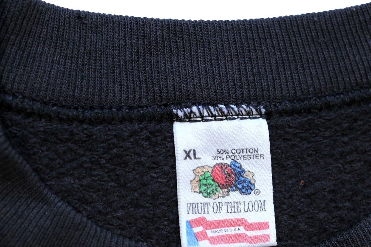 ★80s USA製 KSHE-95 REAL ROCK RADIO ハーレー モチーフ スウェット 黒 フェード XL★ビンテージ HARLEY ラジオ ブラック ビッグサイズ_画像5