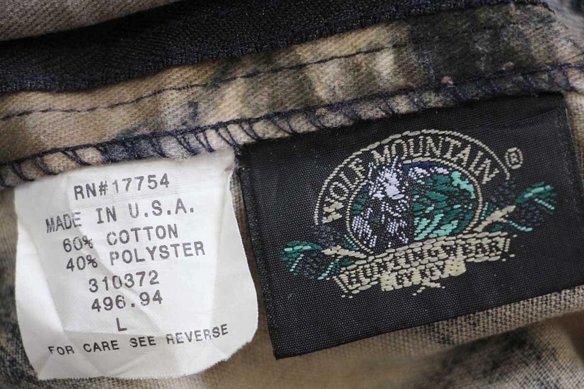 ★90s USA製 WOLF MOUNTAIN MOSSY OAK BREAK UP リアルツリーカモ カーゴパンツ L★オールド アウトドア ハンティング ビッグサイズ_画像6