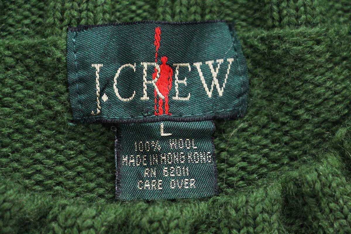 ★90s J.CREW 無地 ウールニット セーター 緑 L★オールド ビンテージ 巨人タグ グリーン オーバーサイズ ビッグサイズ_画像4