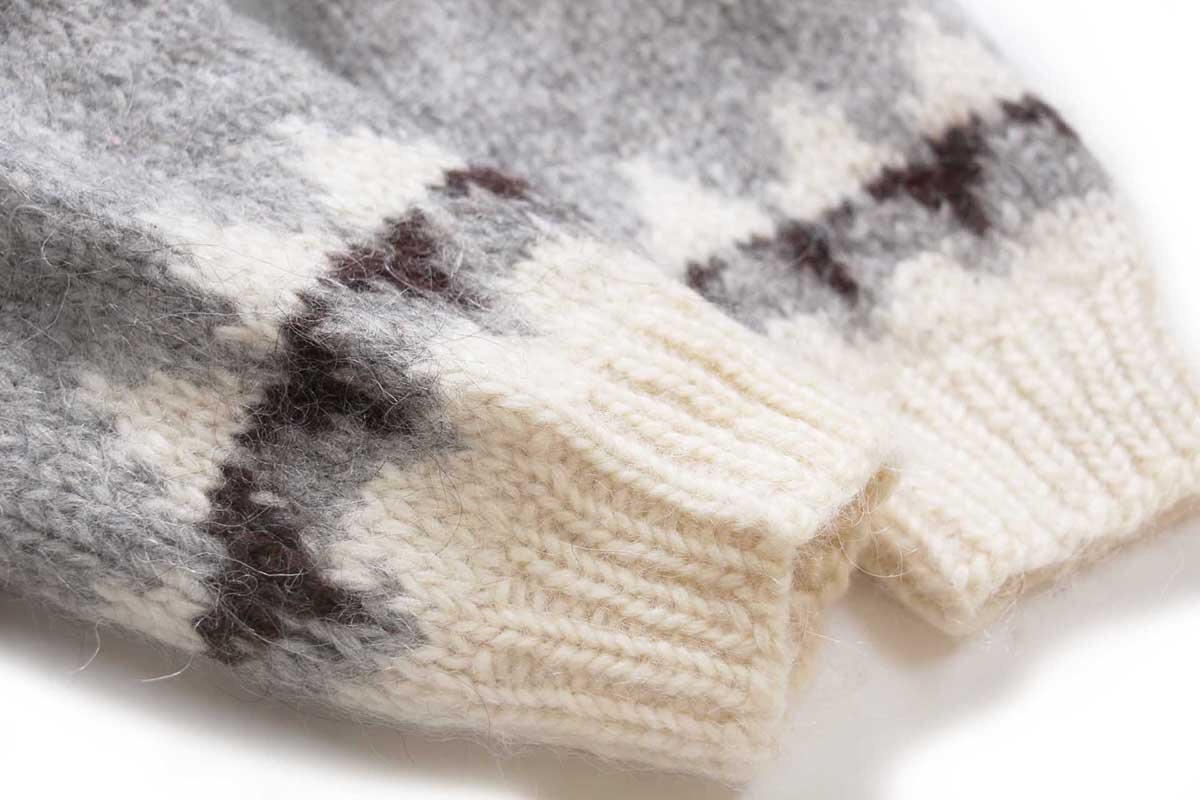 ★アイスランド製 Samband of Iceland 丸ヨーク ノルディック柄 ウール ハンドニット セーター L★オールド 北欧 ユーロ ハンドメイド_画像7