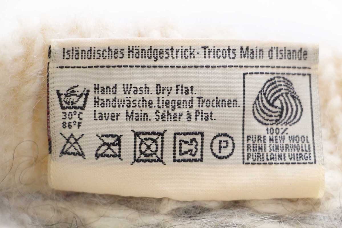 ★アイスランド製 Samband of Iceland 丸ヨーク ノルディック柄 ウール ハンドニット セーター L★オールド 北欧 ユーロ ハンドメイド_画像5