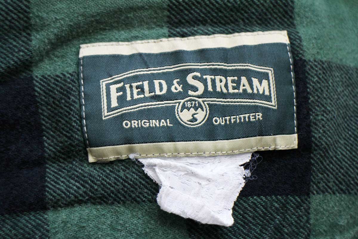 ★FIELD&STREAM バッファローチェック コットン フランネルシャツ 緑×黒★ブロック アウトドア ヘビーネル オーバーサイズ ビッグサイズ_画像4