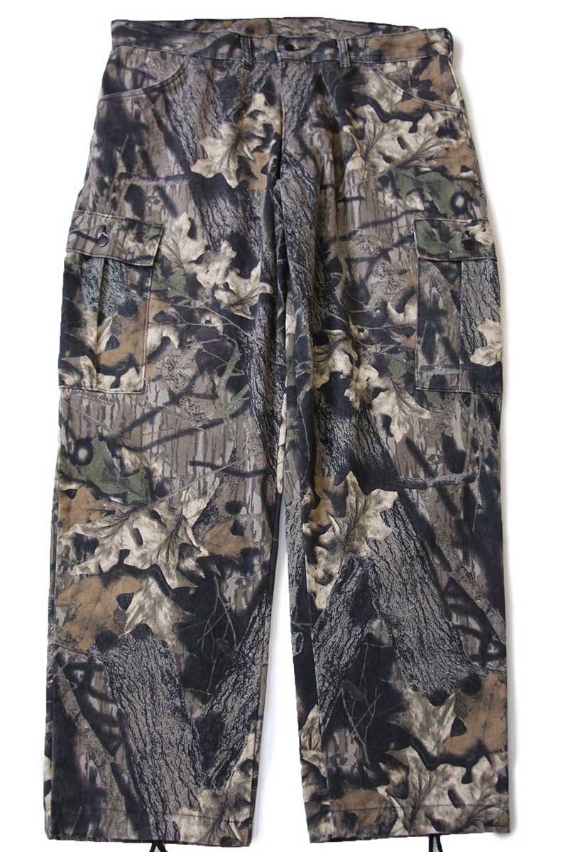 ★90s USA製 WOLF MOUNTAIN MOSSY OAK BREAK UP リアルツリーカモ カーゴパンツ L★オールド アウトドア ハンティング ビッグサイズ_画像2