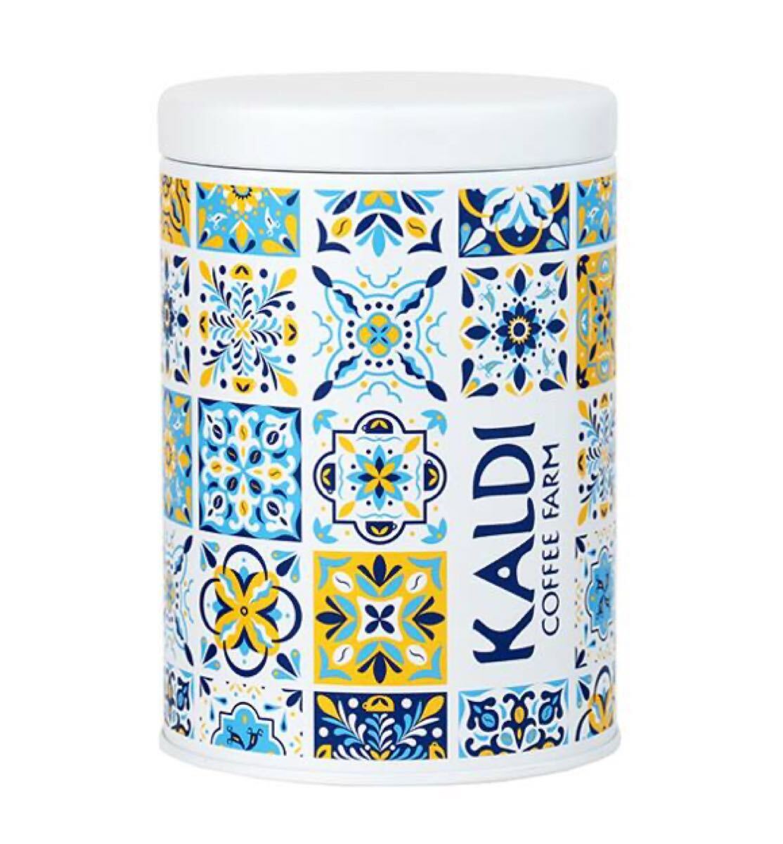 カルディ キャニスター缶 スプリング 缶 キャニスター　コーヒー豆保存　保存容器　密閉容器　防湿_画像1