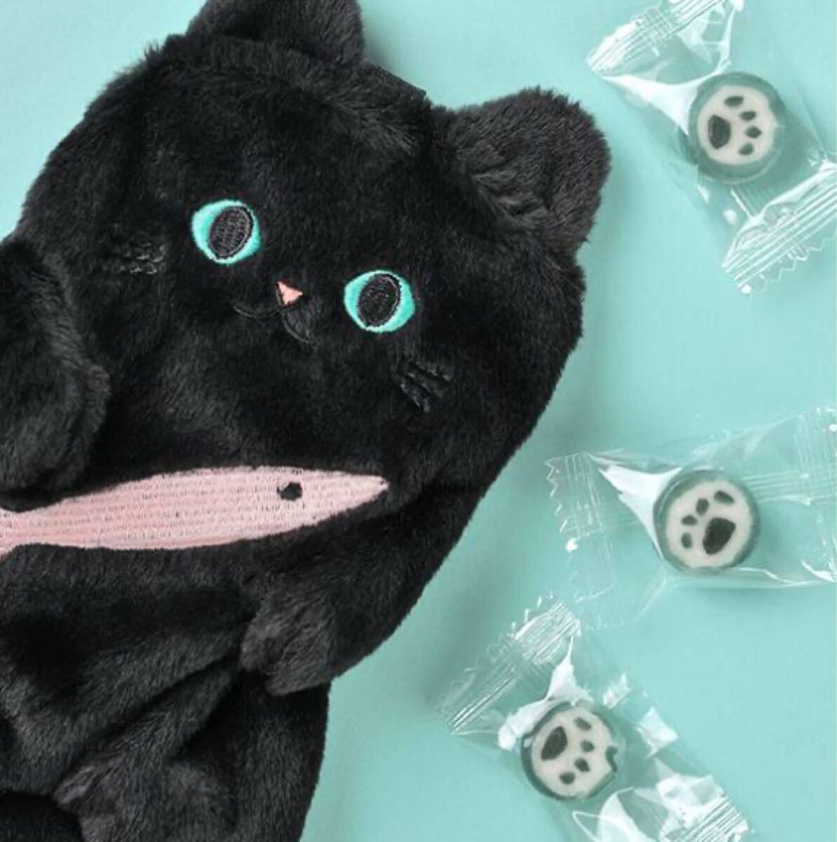 即決 カルディ ふかふかキャットポーチ オンライン限定 新品未開封 くろねこポーチ クロネコ 黒猫 ハロウィン KALDI 完売 入手困難_画像3