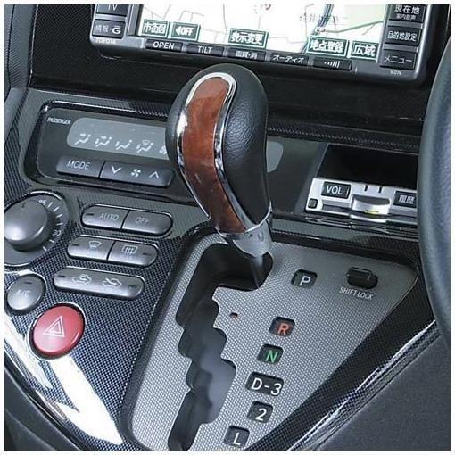 【アウトレット品】 レザー調＆木目調 シフトノブ ゲート式AT車 MT車 シフトレバー レザー 木目 カスタム カーパーツ 簡単 LV-891_画像2