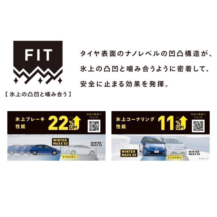 2025年製 DUNLOP WINTER MAXX WM03 225/45R17 225/45-17 94T XL ダンロップ ウィンターマックス スタッドレス 4本SET_画像4