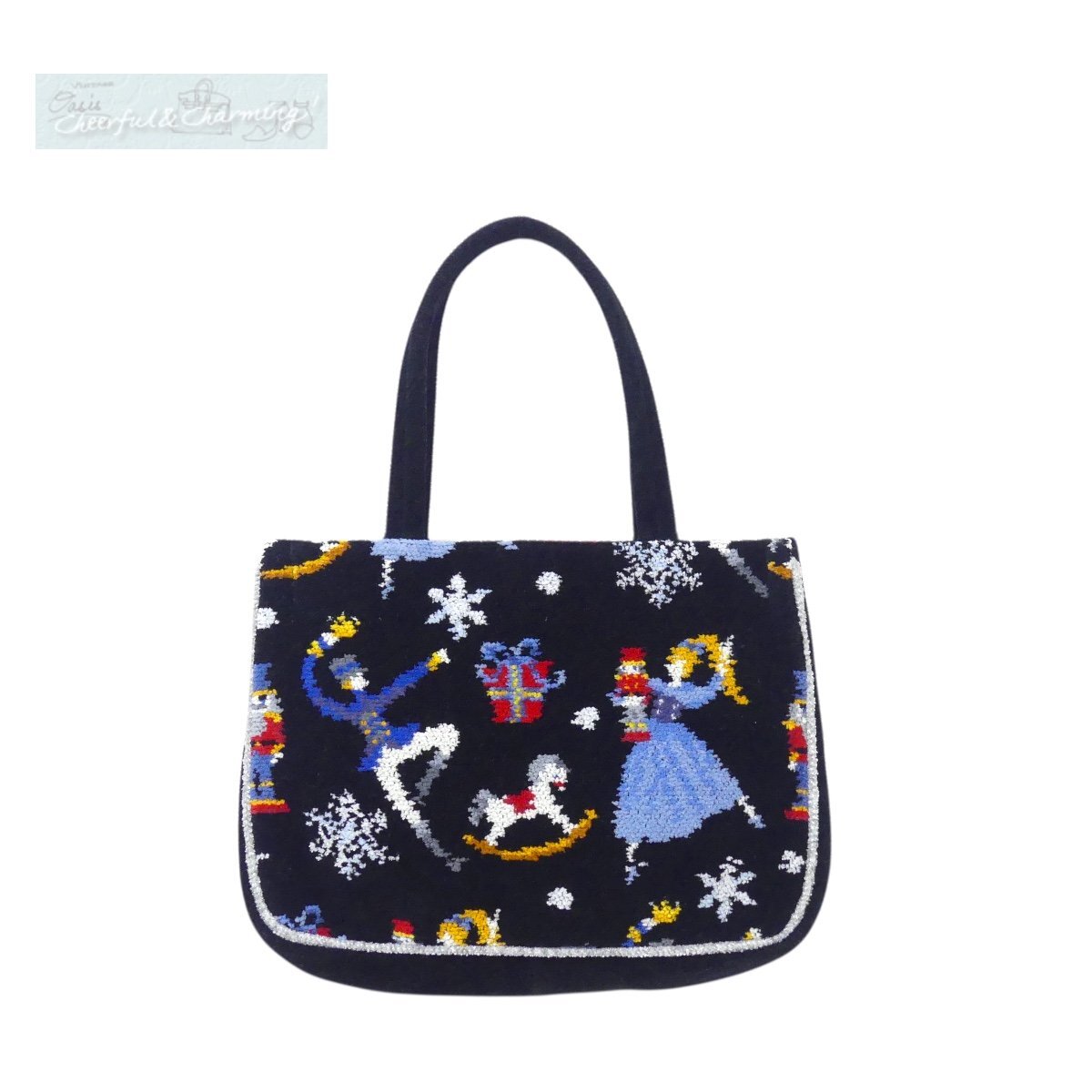 FEILER フェイラー カスノワゼットバッグ ブラック くるみ割り人形 ハンドバッグ シュニール織 '21年商品_画像1