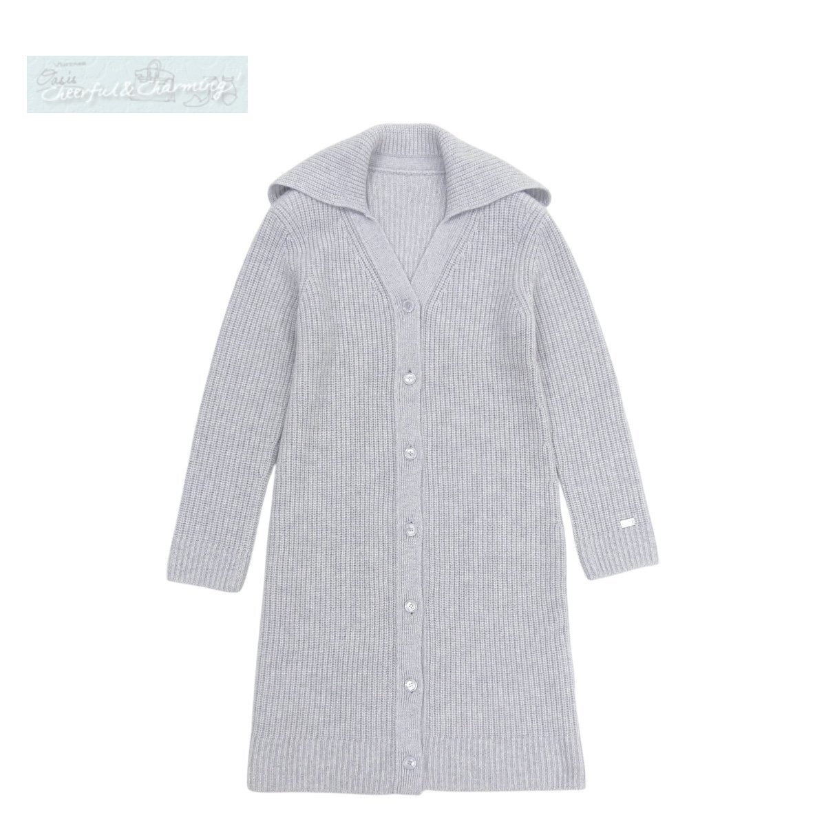 S разряд FOXEY вязаный пальто liyon38 серый кашемир '23 год товар /'25 год 10 месяц SE размещение 43802