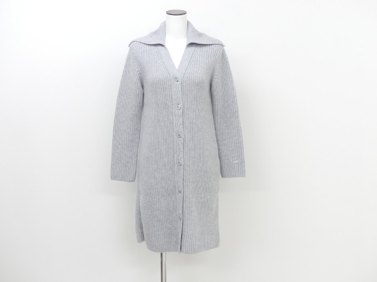 S разряд FOXEY вязаный пальто liyon38 серый кашемир '23 год товар /'25 год 10 месяц SE размещение 43802