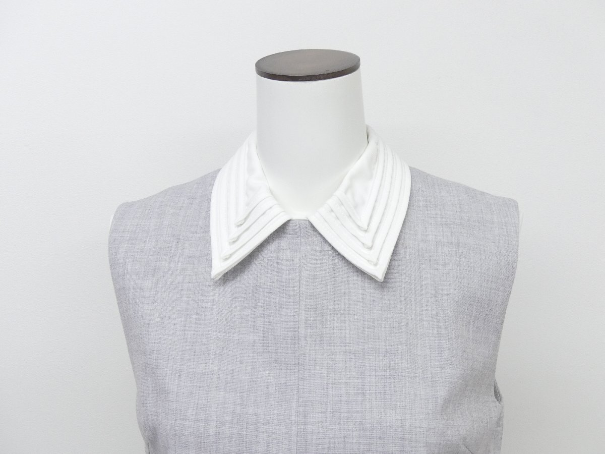 CELFORD セルフォード 襟付きAラインタックワンピース 36 グレー 白襟 ポリエステルBLEND '23年商品 231072_画像4
