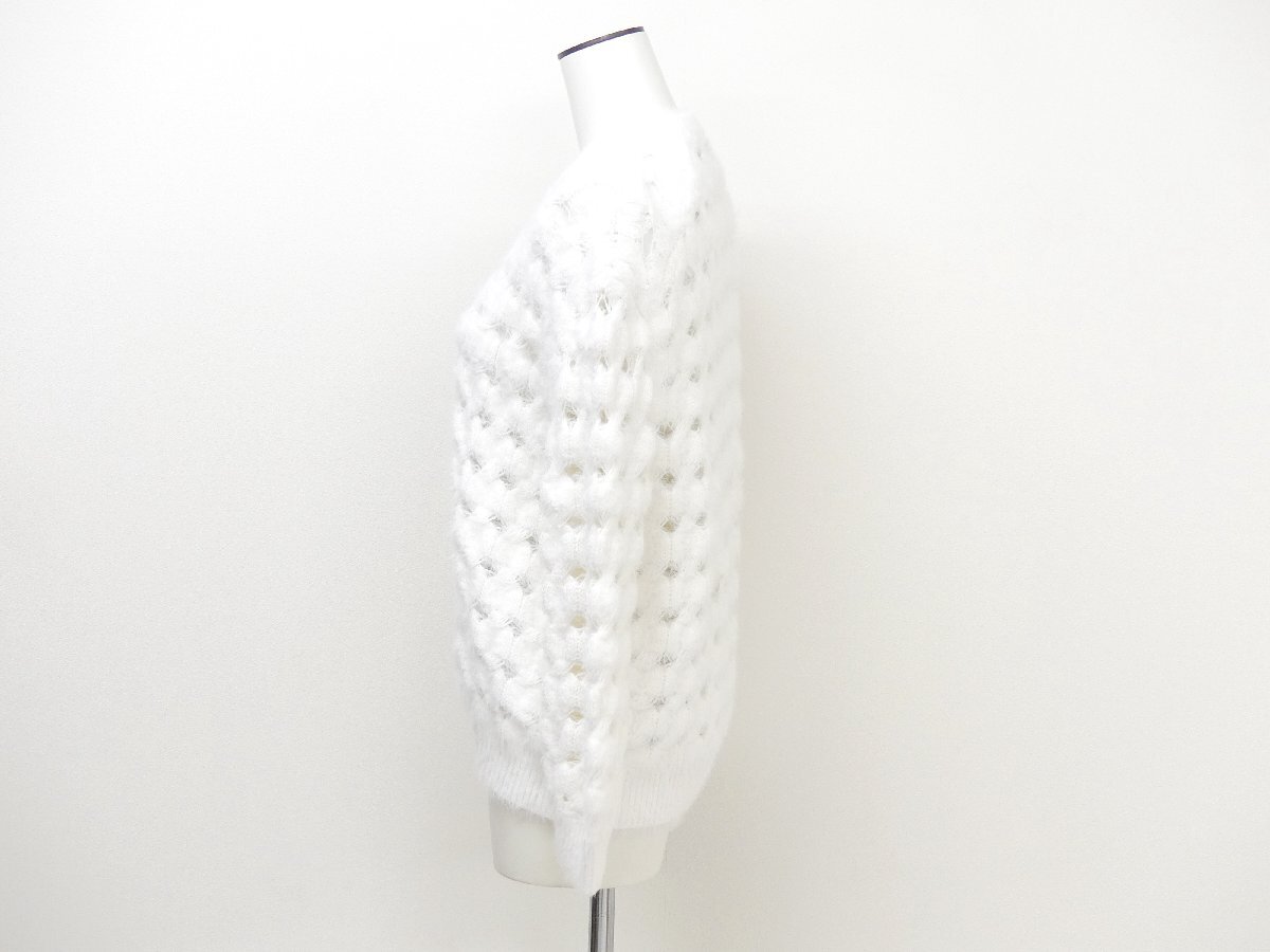 Drawer ファーアイレットカーディガン F ホワイト コットンBLEND 6515-199-0661 '25年RESORT_画像4