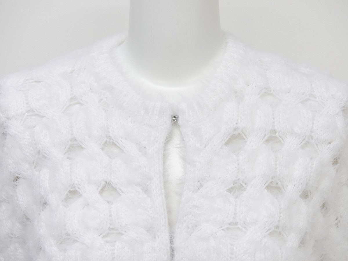 Drawer ファーアイレットカーディガン F ホワイト コットンBLEND 6515-199-0661 '25年RESORT_画像3