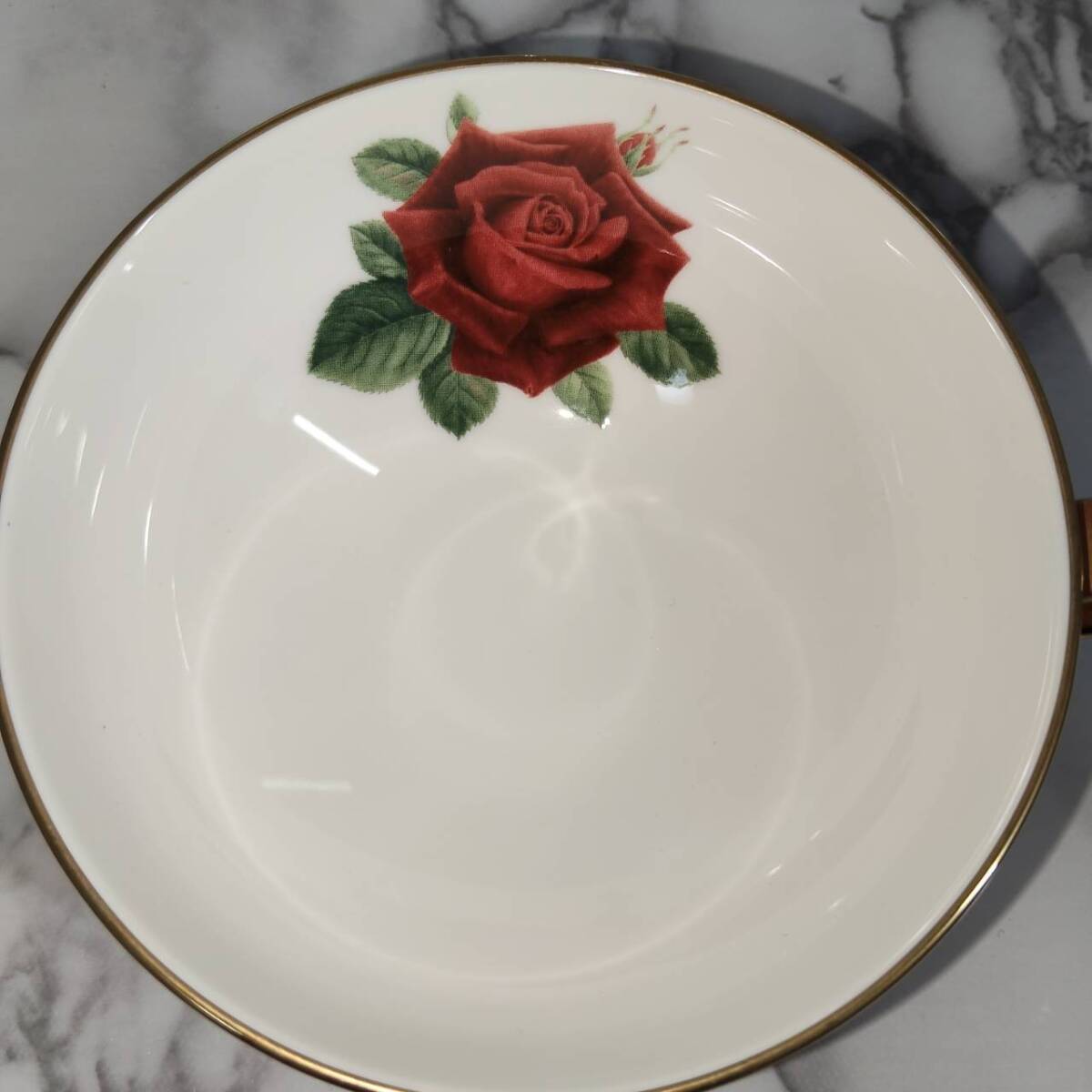 【H1022〇】AYNSLEY ティーセット 1客 Hall of Fame Roses NARUMI Bone China ピンク 金縁 ティーカップ ソーサー 陶器 エインズレイ_画像4