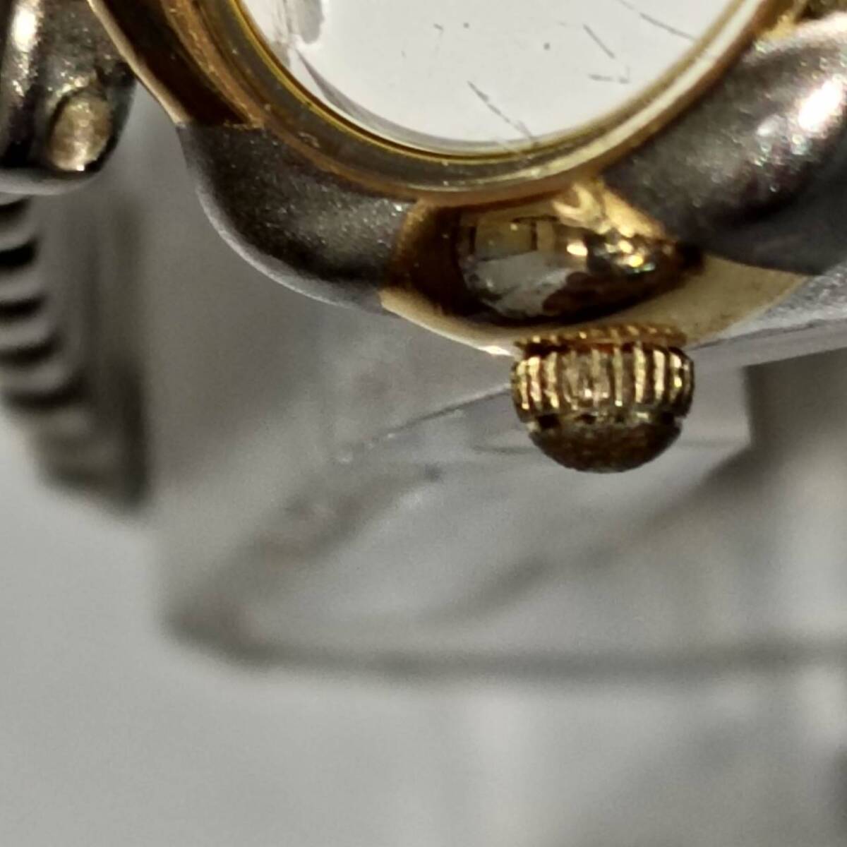 【TM1031】KIMIJIMA キミジマ クォーツ 石付 ラウンド レディース 付属品無 不動_画像6