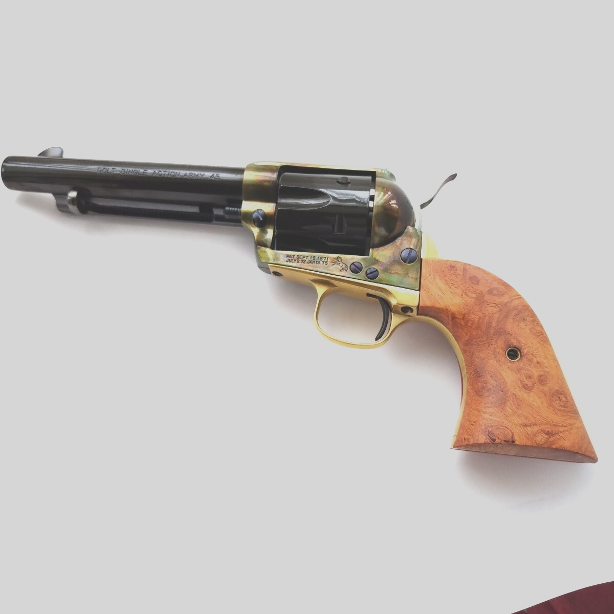 HWS ハートフォード SAA.45 メッキケースハードンカスタム ウェイトモデル アティラリー 発火式モデルガン 東京店カスタム真鍮製BS/TG付_画像1