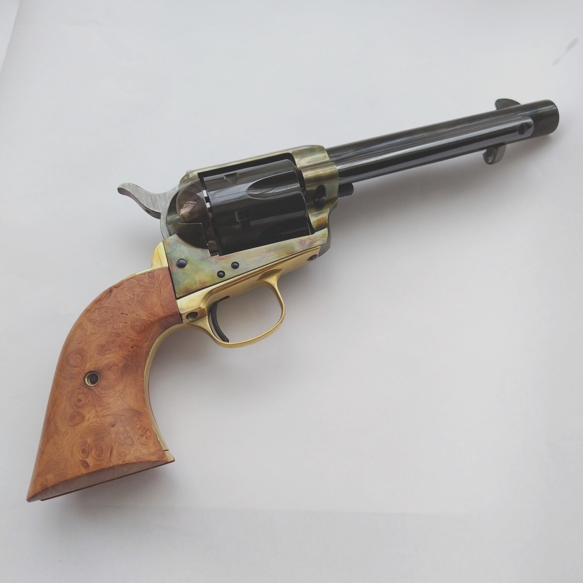 HWS ハートフォード SAA.45 メッキケースハードンカスタム ウェイトモデル アティラリー 発火式モデルガン 東京店カスタム真鍮製BS/TG付_画像9