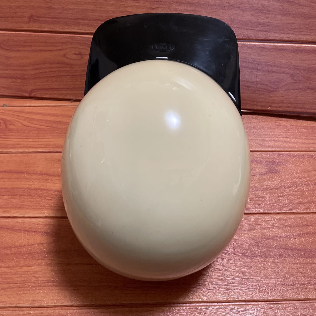  редкость подлинная вещь Vintage неиспользуемый товар LEAD RT-6( АО ) Lead промышленность шлем Lead длинный с козырьком . белый semi-cap полушлем Showa 