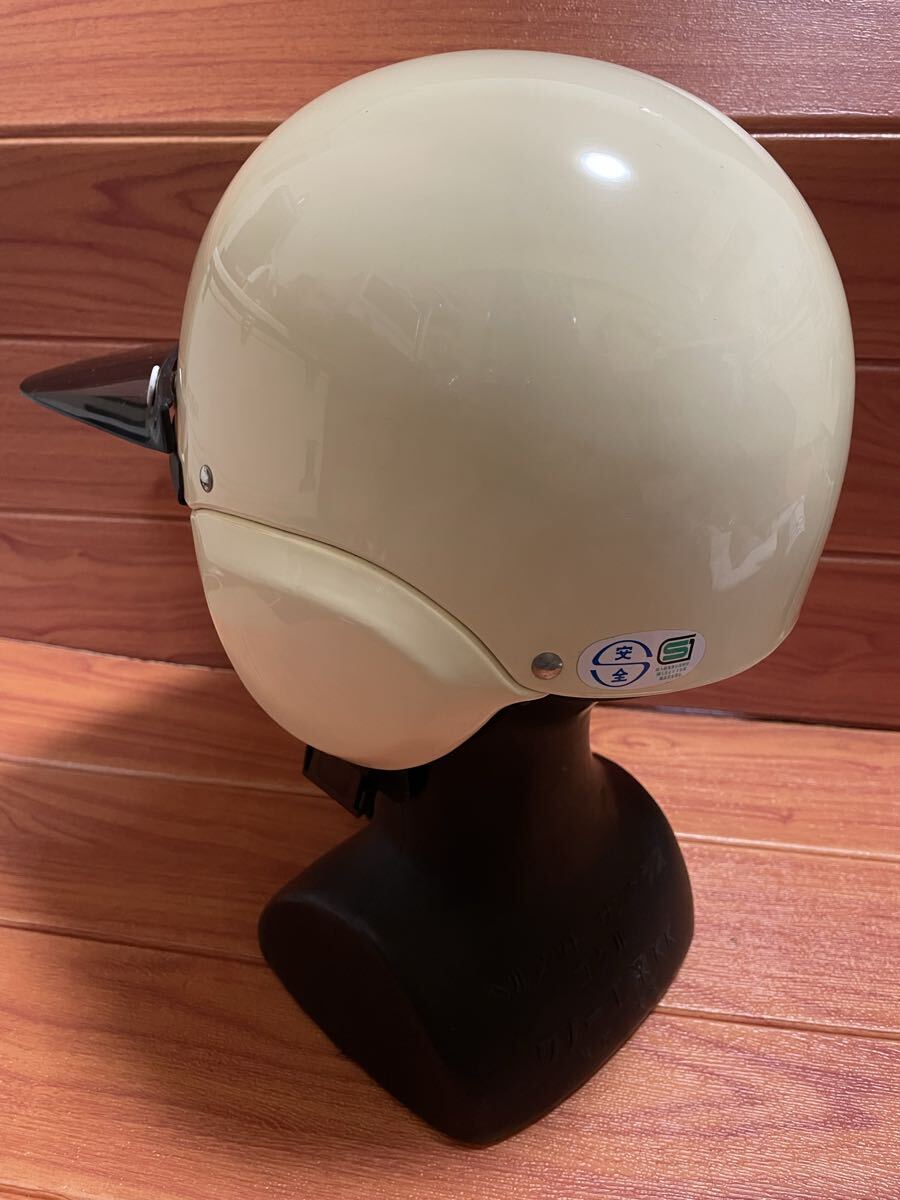  редкость подлинная вещь Vintage неиспользуемый товар LEAD RT-6( АО ) Lead промышленность шлем Lead длинный с козырьком . белый semi-cap полушлем Showa 