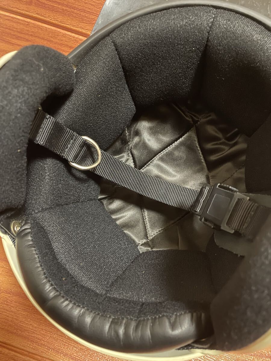  редкость подлинная вещь Vintage неиспользуемый товар LEAD RT-6( АО ) Lead промышленность шлем Lead длинный с козырьком . белый semi-cap полушлем Showa 