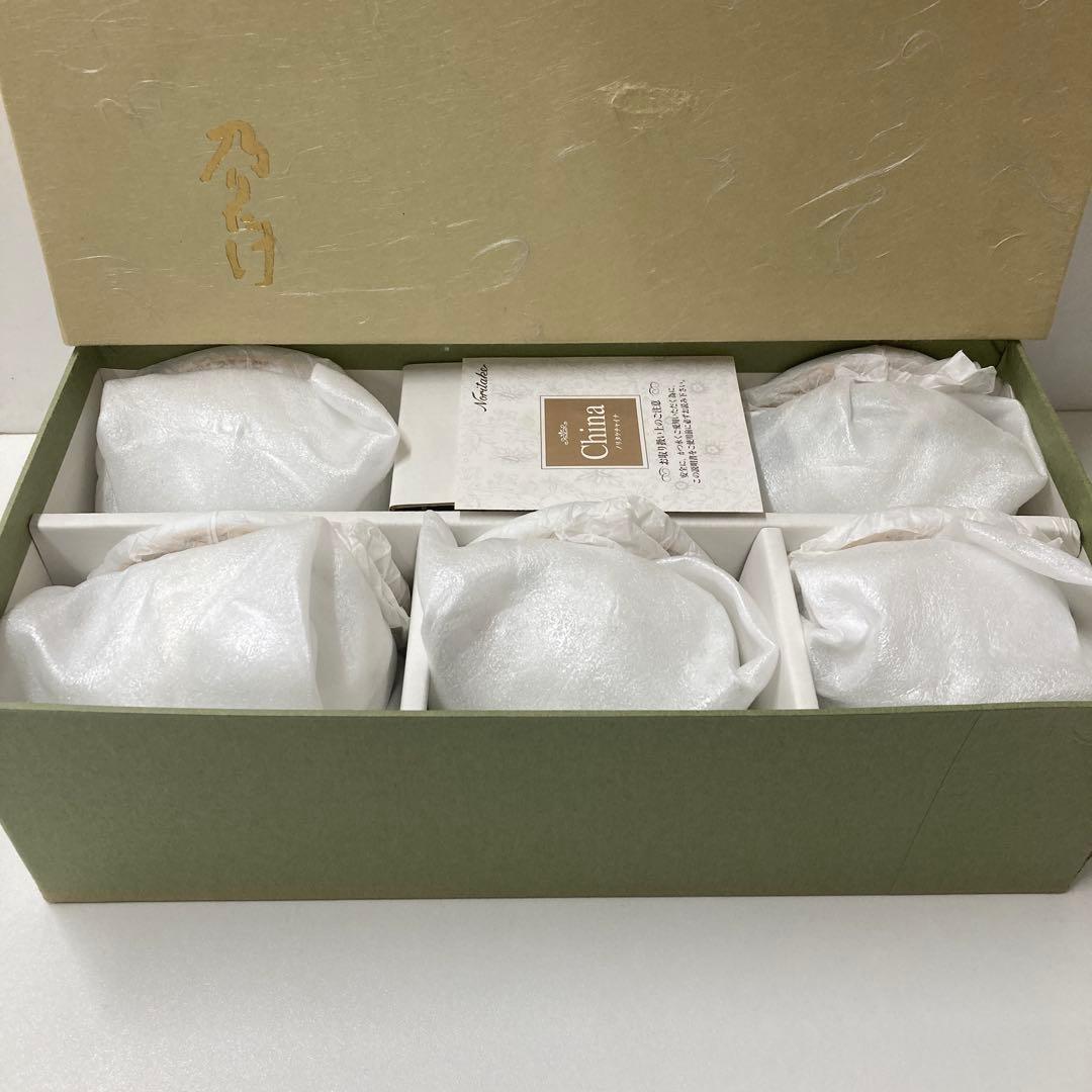 【新品未使用】　乃りたけ　Noritake　5客　蓋付　保管品　湯飲み茶わん　緑茶　お茶　湯呑_画像4