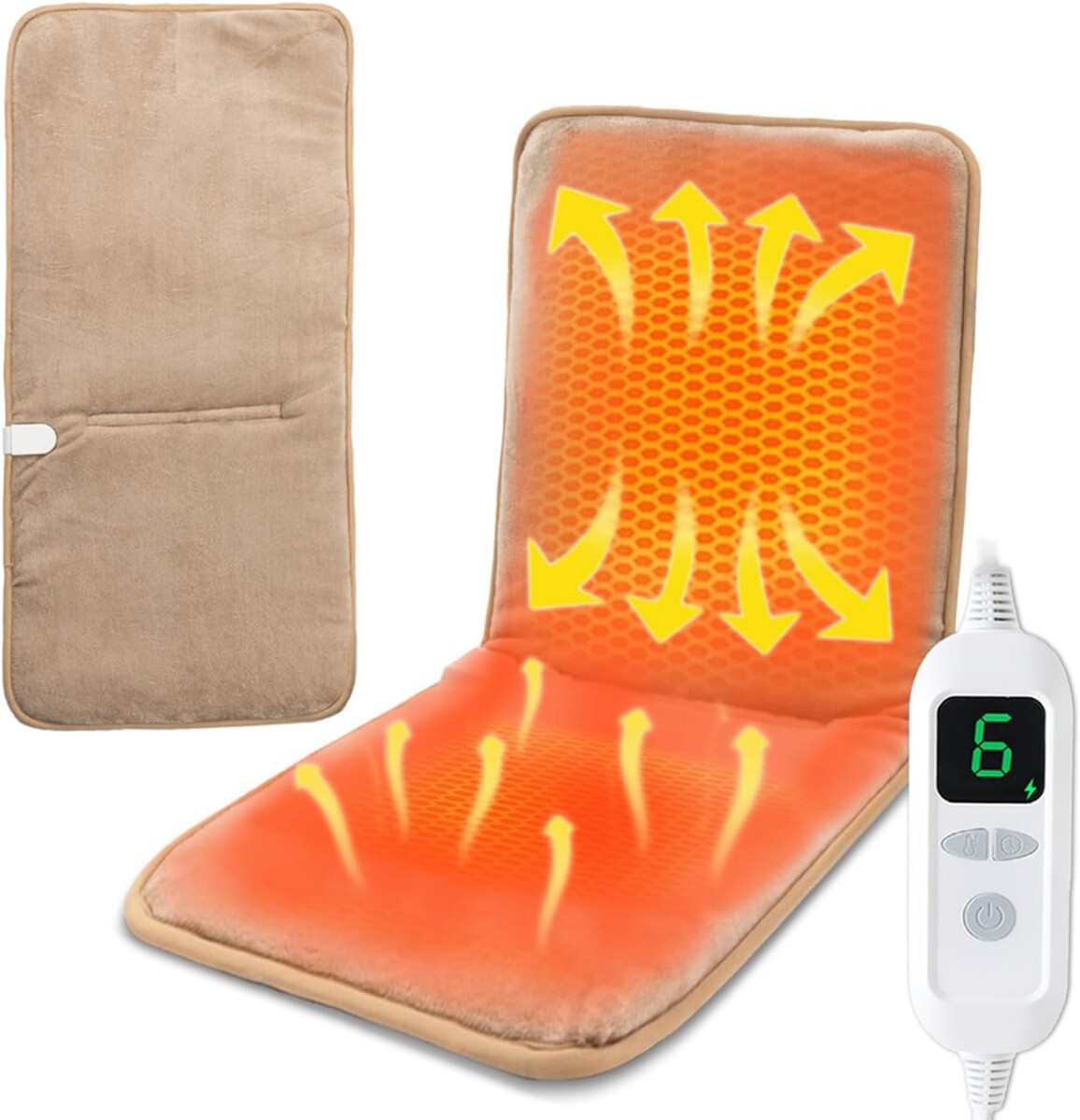 ホットマット 90×40cm 12時間タイマー機能付 6段階温度調節 電気マット ホットカーペット ミニ _画像1
