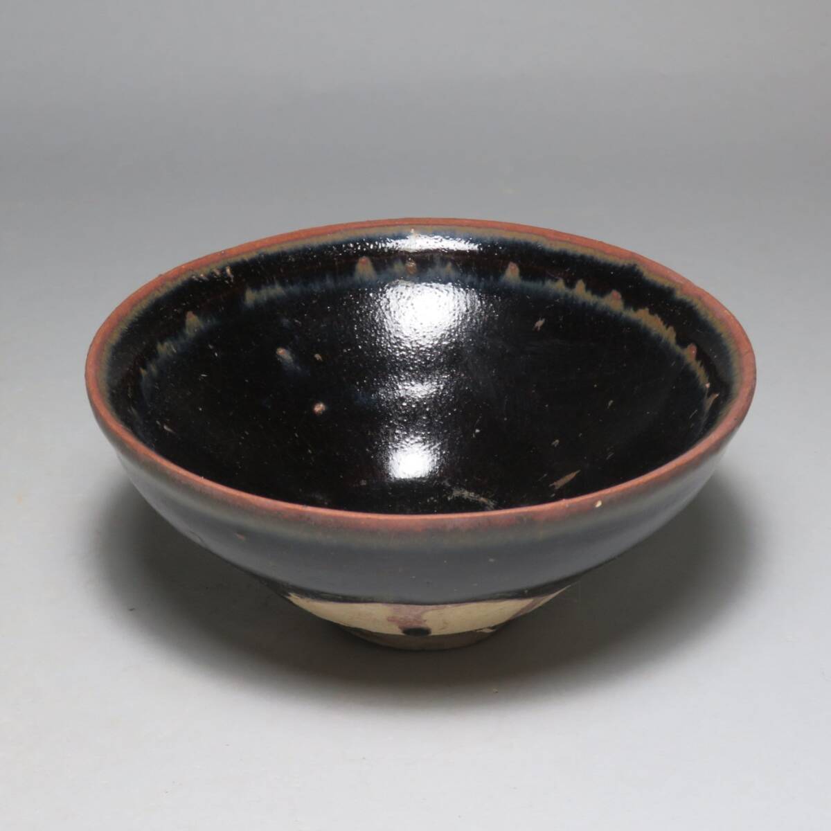 【東】(8-5) 宋～明時代　建盞黒釉天目碗　茶碗　Saga Horizon Limited　海底から引き揚げ　安南　中国美術／骨董品lot:111308_画像1