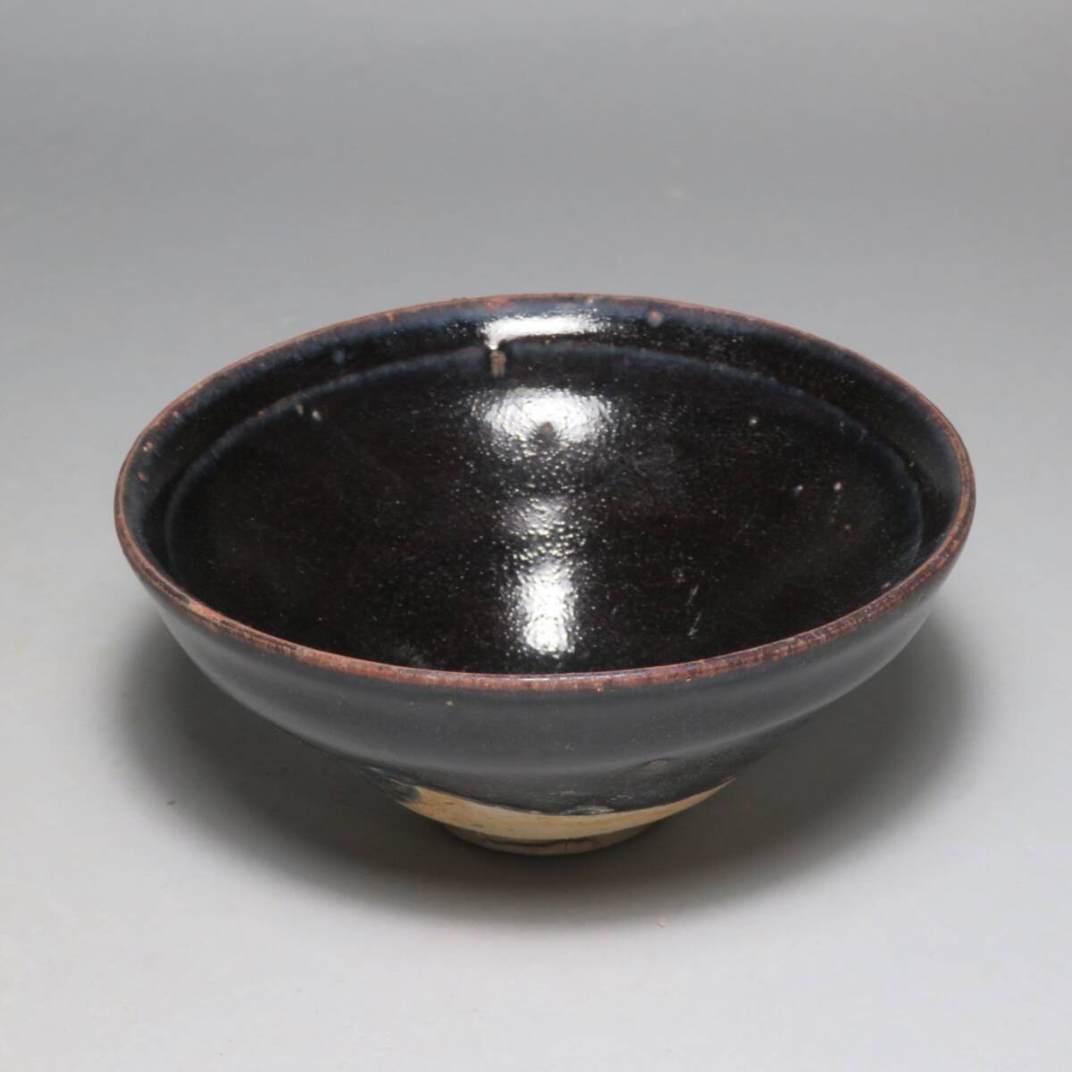 【東】(8-6) 宋～明時代　建盞黒釉天目碗　茶碗　Saga Horizon Limited　海底から引き揚げ　安南　中国美術／骨董品lot:111309_画像1