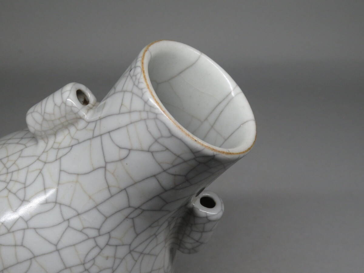 【東】宋時代　哥窯貫耳瓶　中国美術/古美術・骨董品　lot:111508_画像6