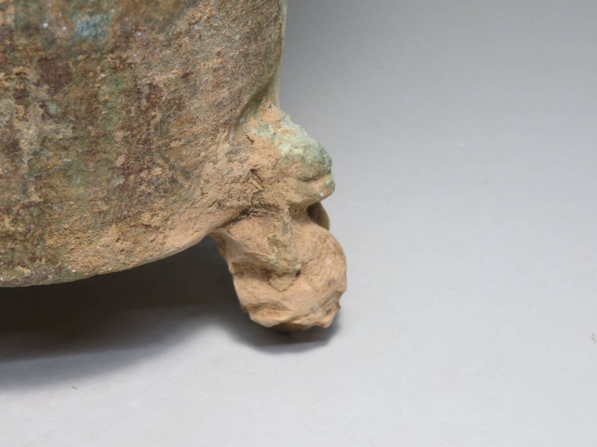 「都内コレクター所蔵品」 漢時代　緑釉三足穀倉壺　中国美術　東漢時代　◆加彩 花瓶 発掘 彩文土器 彩陶壺lot:112808_画像8